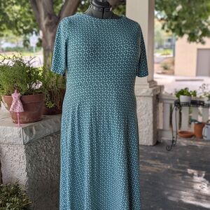 Croft & Barrow Teal Geometric Long Sleeve Dress